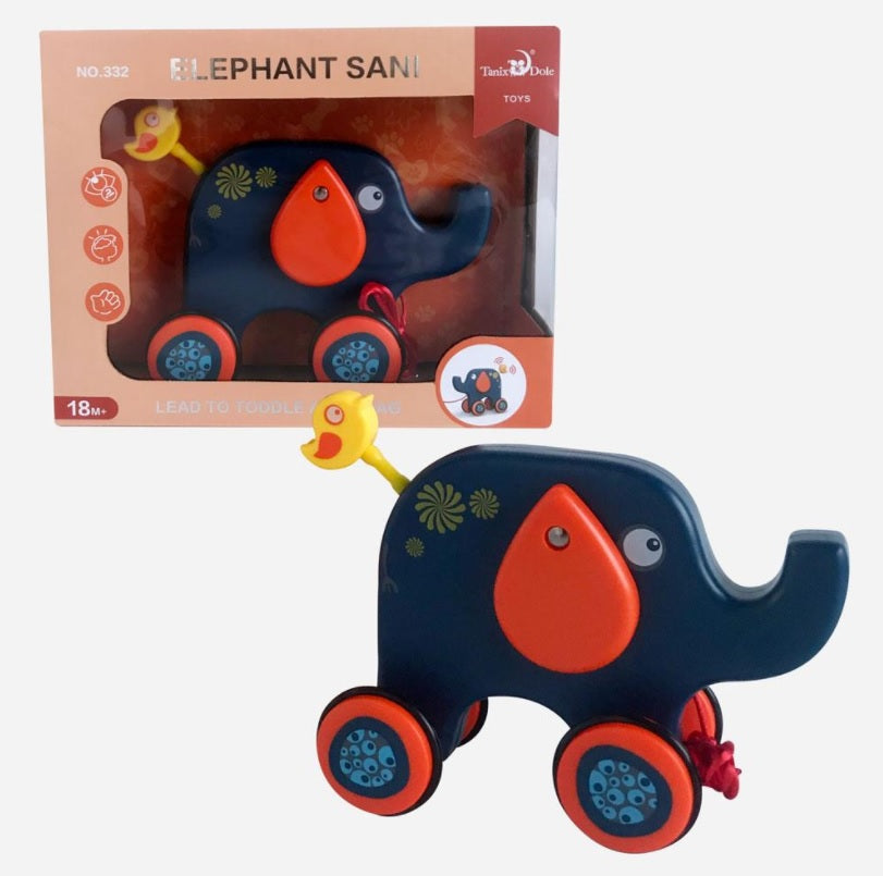 PULL ALONG ELEPHANT 22 X 7.5 X 18CM - healthSAVE Little Tree Pharmacy Earlwood