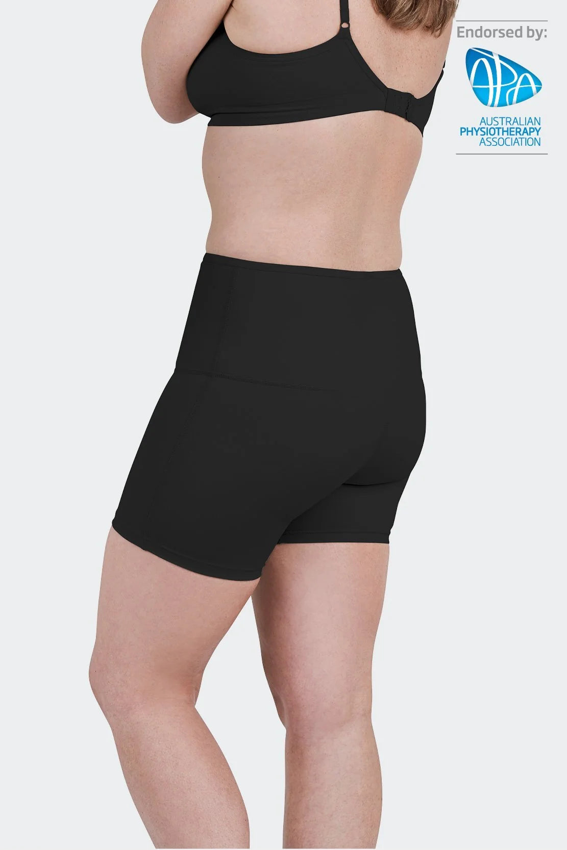 SRC Restore Support Mini Shorts - Uterine Prolapse & Continence Treatment - BLACK
