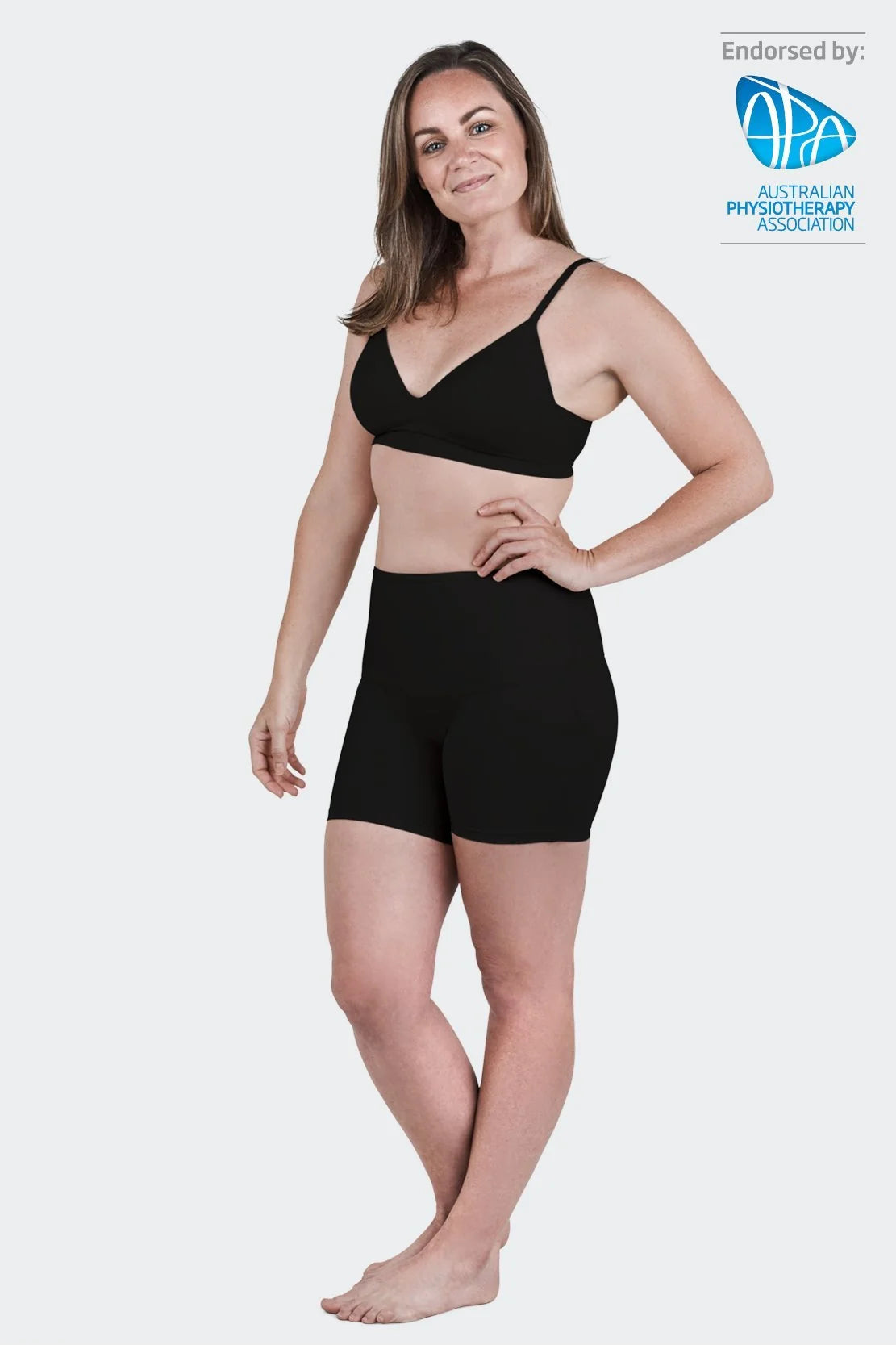 SRC Restore Support Mini Shorts - Uterine Prolapse & Continence Treatment - BLACK