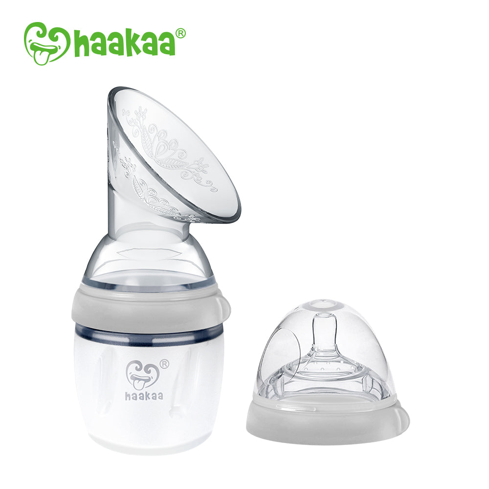 Haakaa Gen 3 160ml Grey Pump and Baby Bottle Set - healthSAVE Little Tree Pharmacy Earlwood