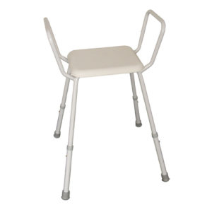 SHOWER STOOL ADJUSTABLE WITH ARMS NO BACKREST - healthSAVE Little Tree Pharmacy Earlwood