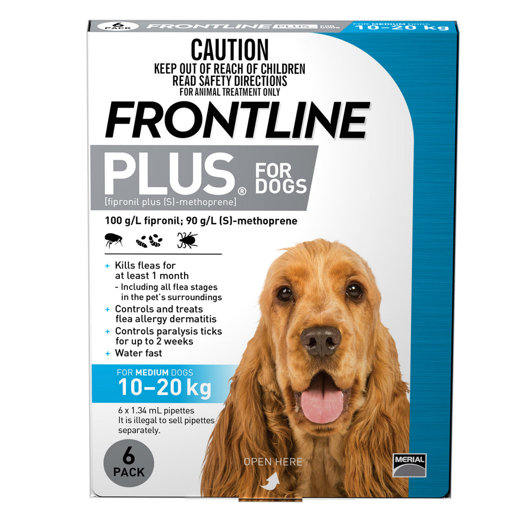 Frontline Plus For Dogs Medium 10-20kg 6 Pack - healthSAVE Little Tree Pharmacy Earlwood