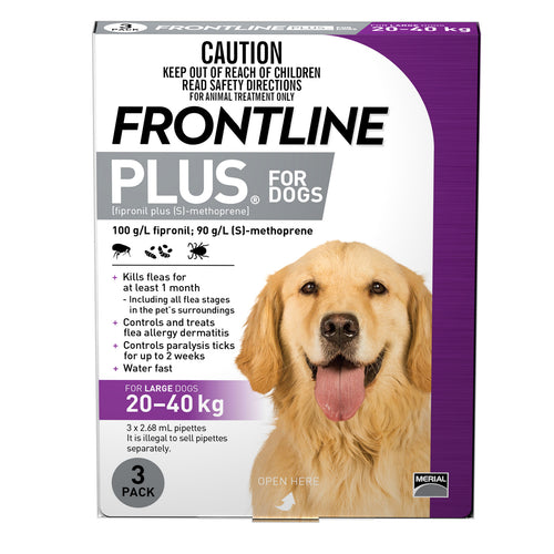 Frontline Plus For Dogs Large 20-40kg 3 Pack - healthSAVE Little Tree Pharmacy Earlwood
